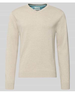 Tom Tailor Regular Fit Pullover aus reiner Baumwolle - Natur