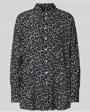 Zero Regular Fit Overhemdblouse Van Viscose Met Extra Brede Schouders - Grijs