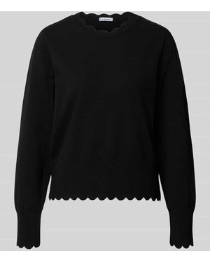 MORE&MORE Relaxed Fit Strickpullover aus Viskose-Mix Modell 'OKTOBER' - Schwarz