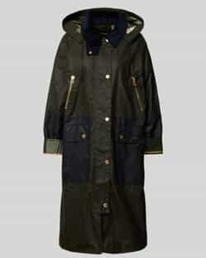 Barbour Lange Jas Met Platte Kraag - Zwart