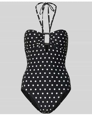 Michael Kors Bandeau-Badeanzug im Allover-Look Modell 'CLASSIC DOT BANDEAU' - Schwarz