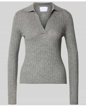 Style Icon Collection Rippstrickpullover aus Wolle - Grau