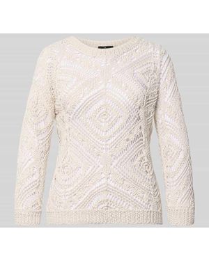 Monari Strickshirt mit Rundhalsausschnitt - Natur