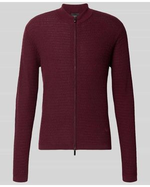 Emporio Armani Regular Fit Strickjacke aus reiner Schurwolle - Rot