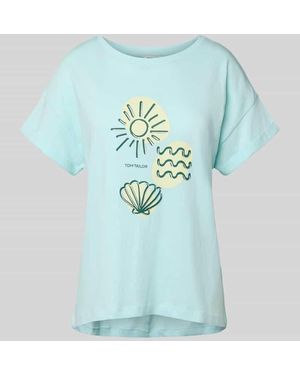 Tom Tailor Regular Fit T-Shirt aus reiner Baumwolle - Blau