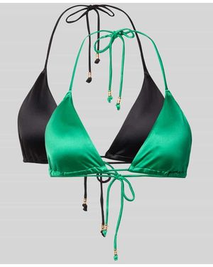 DORINA Bikini-Oberteil mit Schnürung im 2er-Pack Modell 'AMNESIA' - Grün