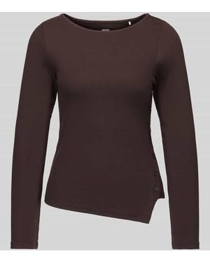 Levi's Slim Fit Langarmshirt aus Baumwoll-Mix mit asymmetrischer Knopfleiste - Braun