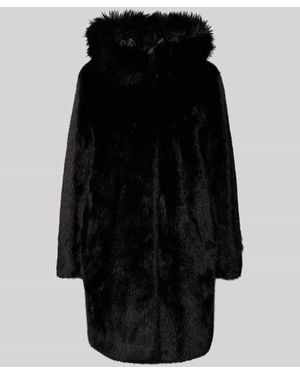 Marc Cain Regular Fit Mantel aus Kunstfell - Schwarz