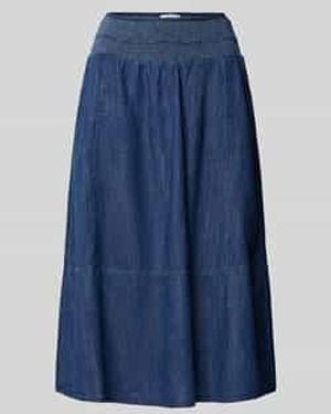 Opus Jeansrok Met Elastische Band Model 'Ropini' - Blauw