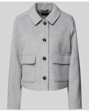 Comma, Jacke Mit Umlegekragen - Grau