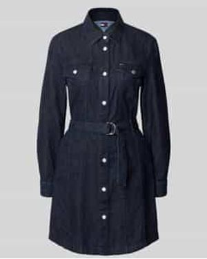 Tommy Hilfiger Mini-Jeansjurk Van Puur Katoen - Blauw