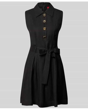 HUGO Tailliertes Freizeitkleid aus Leinen-Viskose-Mix Modell 'KALEISI' - Schwarz