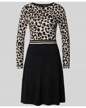 Zero Knielanges Kleid aus Viskose-Mix in Strick-Optik - Schwarz