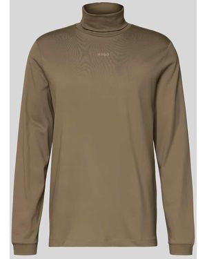 HUGO Regular Fit Rollkragenpullover aus reiner Baumwolle Modell 'DAPOROLLO' - Grün
