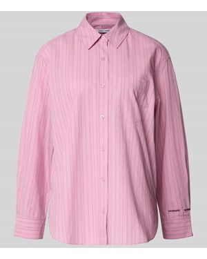 Samsøe & Samsøe Regular Fit Bluse mit Brusttasche Modell 'LOVA' - Pink