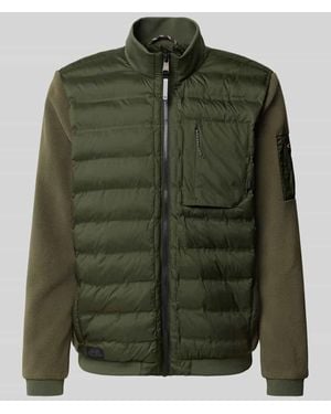 Camel Active Steppjacke mit Stehkragen und Brusttasche Modell 'Hybrid' - Grün