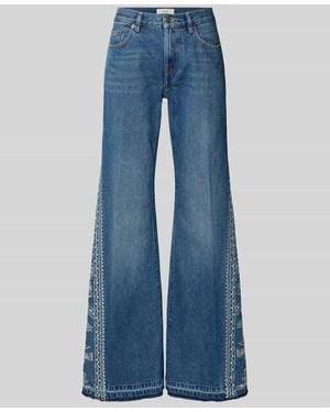 Ba&sh Flared Jeans mit Motiv-Stitching Modell 'VIVY' - Blau