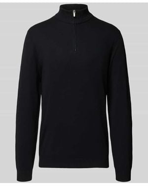 Only & Sons Regular Fit Troyer aus Baumwoll-Viskose-Mix Modell 'LOUI' - Blau