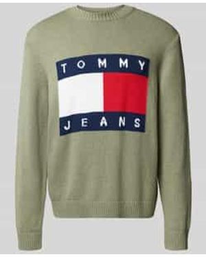 Tommy Hilfiger Regular Fit Gebreide Pullover Van Zuiver Katoen - Grijs