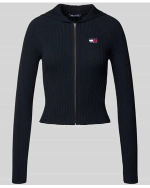 Tommy Hilfiger Slim Fit Strickjacke mit Raglanärmeln - Blau
