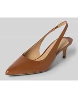Ralph Lauren Pumps Van Leer Met Naaldhak - Bruin