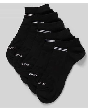 Camano Sneakersocken im 5er-Pack mit Logo-Detail - Schwarz