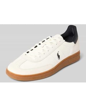 Polo Ralph Lauren Sneaker aus Leder mit Label-Stitching Modell 'BEDFORD' - Weiß