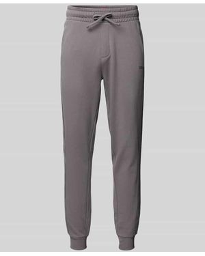 HUGO Tapered Fit Sweatpants Mit Label-Stitching - Grau
