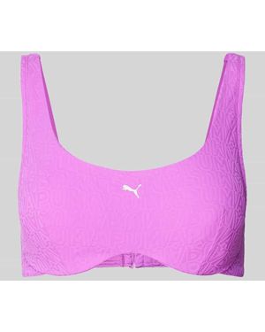 PUMA Bikini-Oberteil mit Strukturmuster - Pink