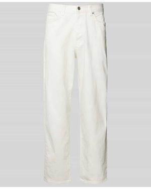 SELECTED Loose Fit Jeans aus Bio-Baumwoll-Mix im 5-Pocket-Design - Weiß