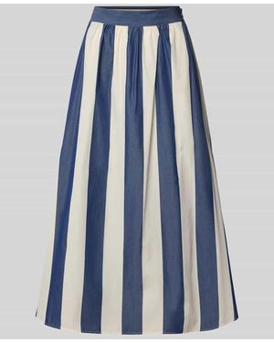 Rich & Royal Midirock mit Streifenmuster und Reißverschluss - Blau