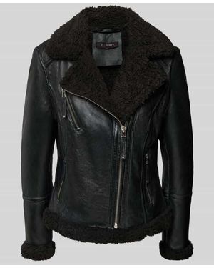 Cabrini Bikerjacke aus Lammleder mit Reißverschlusstaschen - Schwarz