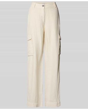 Marc O' Polo Loose Fit Leinenhose im Cargo Look - Natur