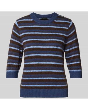 Opus Strickpullover mit gerippten Abschlüssen - Blau