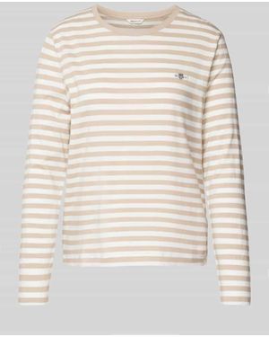 GANT Longsleeve mit Label-Stitching - Natur
