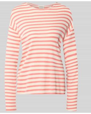 Closed Longsleeve im Allover-Look mit Rundhalsausschnitt - Pink