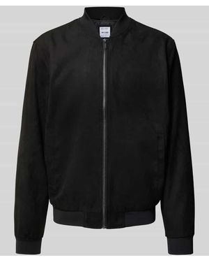 Only & Sons Bomberjacke in Leder-Optik Modell 'LUCAS' - Schwarz