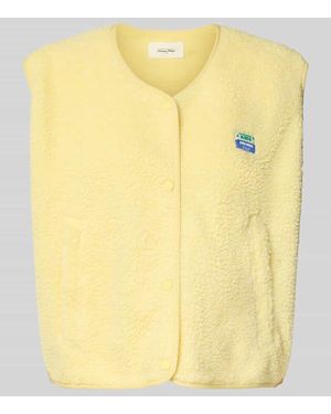 American Vintage Relaxed Fit Weste aus Teddyfell Modell 'Hoktown' - Gelb