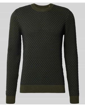 Blend Strickpullover mit Rundhalsausschnitt Modell 'DONG' - Schwarz