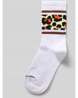 Happy Socks Socken mit Leo-Print - Weiß