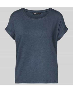 ONLY Regular Fit T-Shirt aus Viskose-Mix Modell 'MOSTER' - Blau