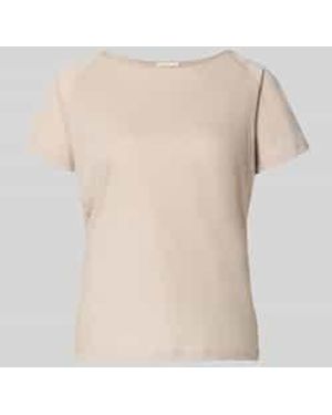 American Vintage T-Shirt Met Boothals Model 'Laloom' - Naturel