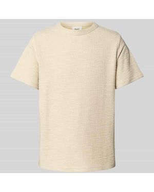Forét T-Shirt mit geripptem Rundhalsausschnitt Modell 'WILLOW' - Natur