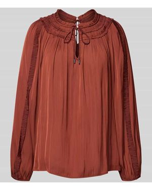 S.oliver Regular Fit Langarmblusen mit Rüschen - Rot
