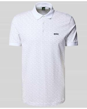 BOSS Regular Fit Poloshirt mit Label-Print Modell 'Paddy' - Weiß