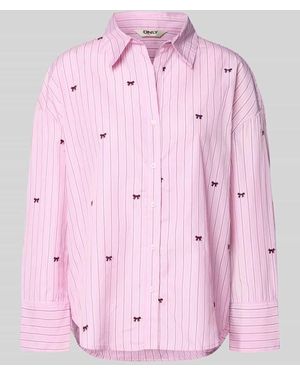 ONLY Regular Fit Hemdbluse mit Allover-Muster Modell 'OREGON' - Pink