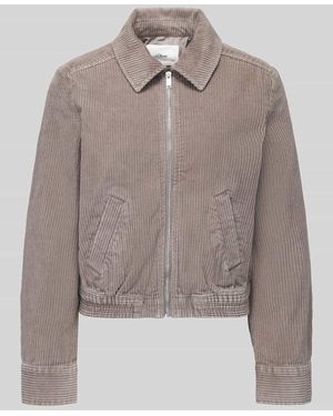 S.oliver Relaxed Fit Blouson mit Cordstruktur - Grau