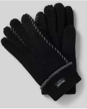 eem Handschuhe aus Wolle mit Label-Detail - Schwarz