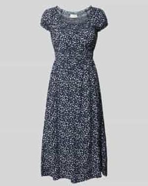 Apricot Knie-Lange Jurk Van Viscose - Blauw