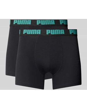 PUMA Slim Fit Boxershorts aus Baumwoll-Mix im 2er-Pack Modell 'EVERDAY' - Schwarz